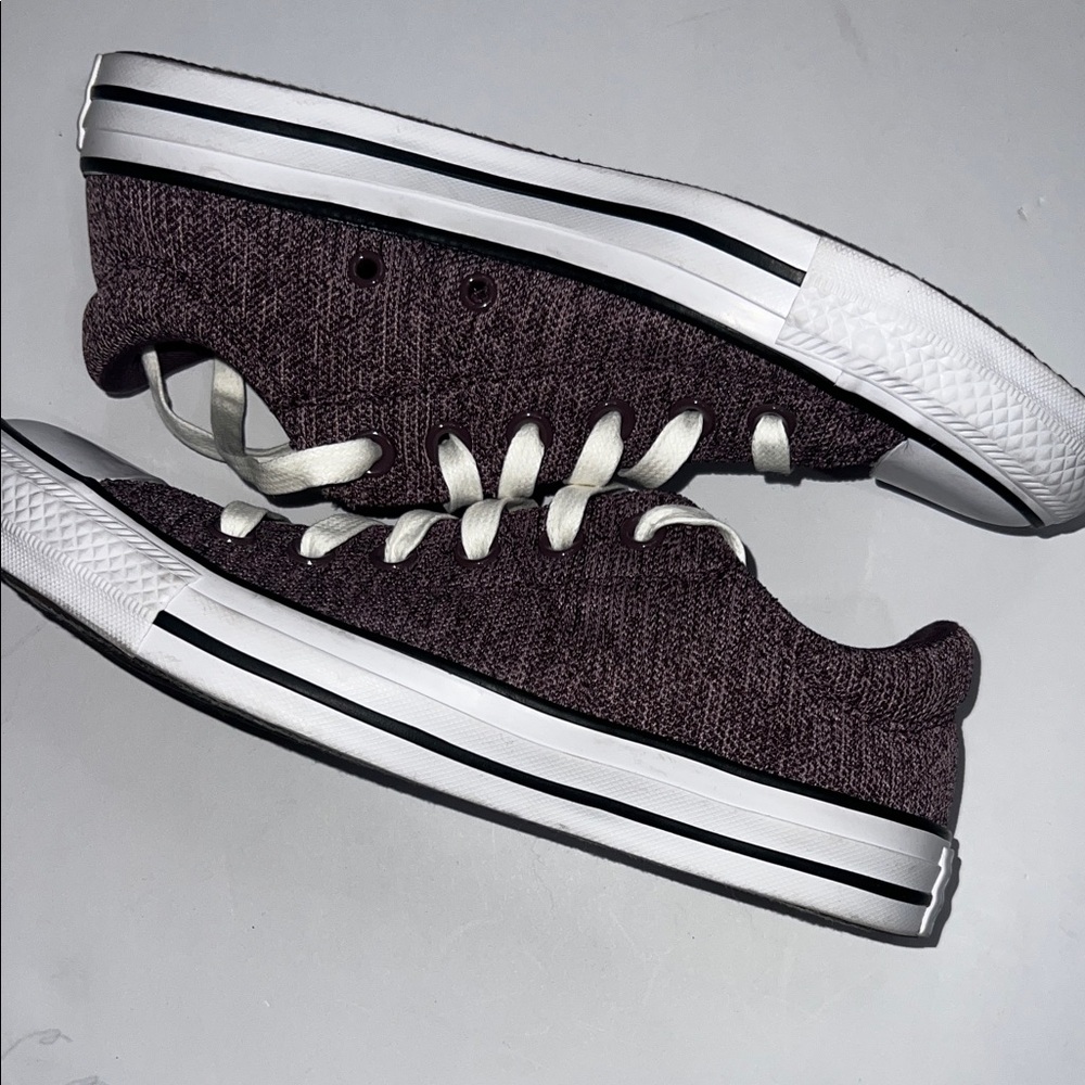Converse Dark Purple Low Tops with White Laces - Picture 6 of 11